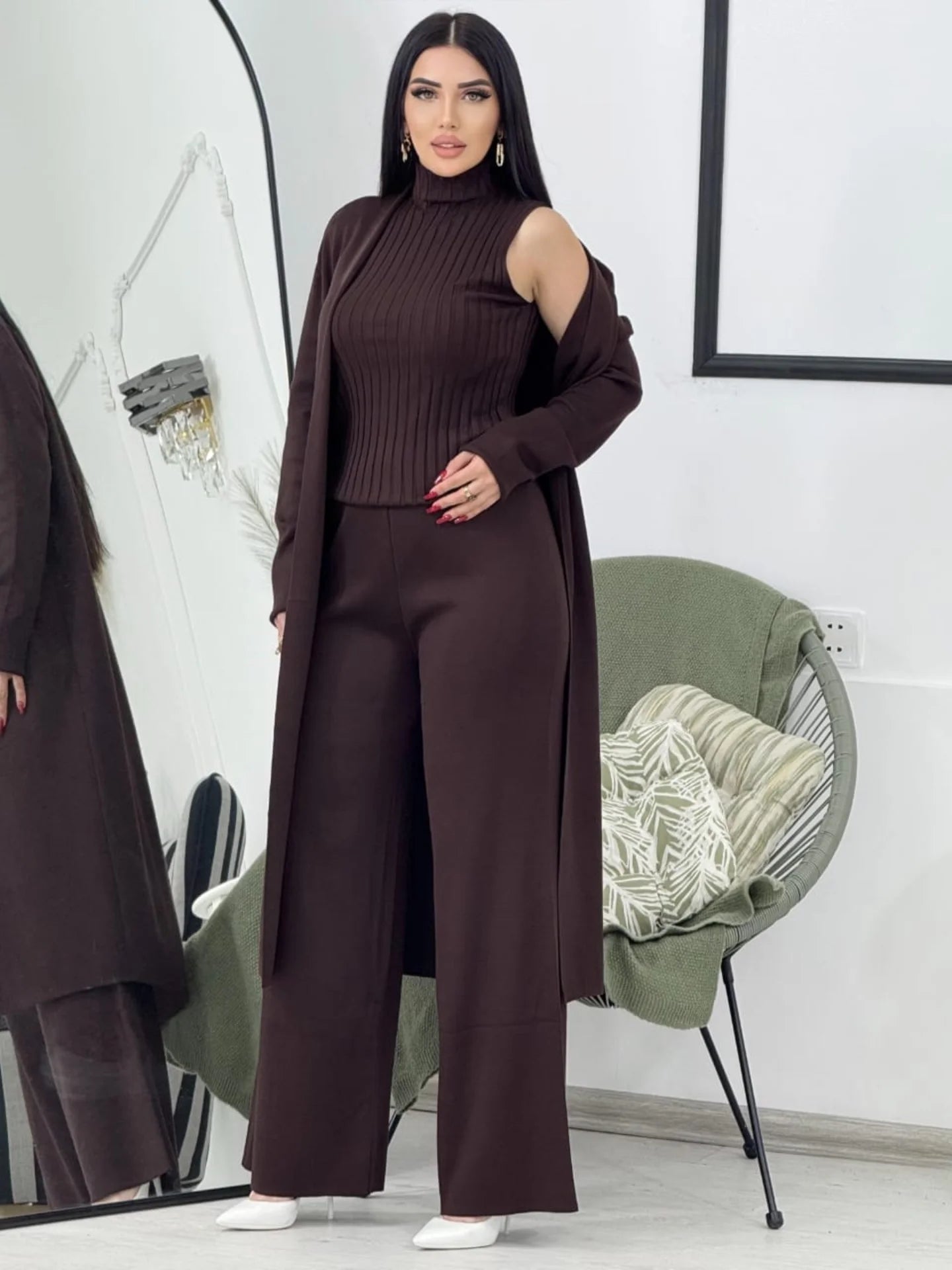 ✨ طقم كاجوال فاخر من ثلاث قطع بأناقة الراقية