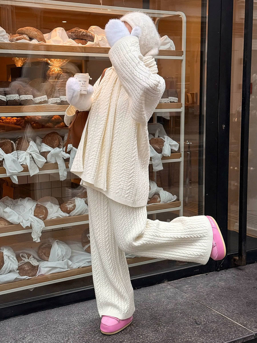 طقم كاجوال شتوي أنيق من ثلاث قطع  دفء وأناقة في إطلالة واحدة